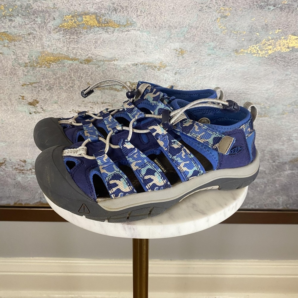 Keen Newport H2 Sandals Shoes Size Youth 4 Blue Camo Fisherman Water Hiking